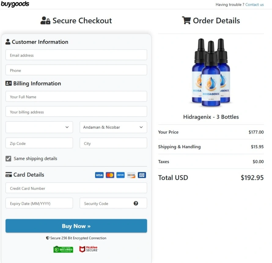 Secure Checkout Form